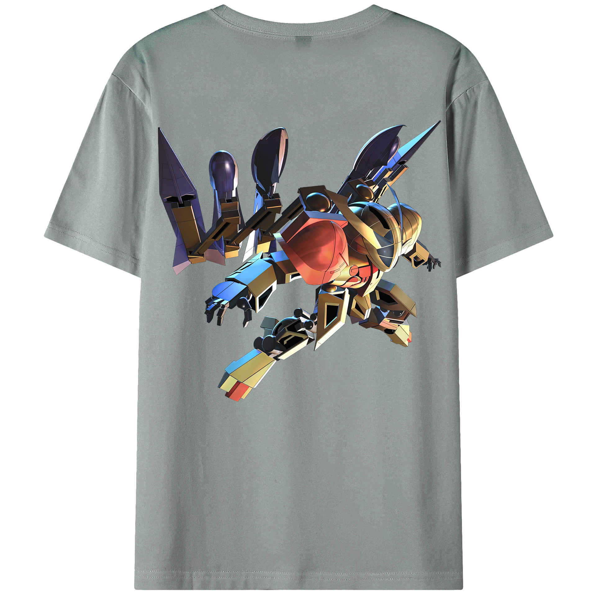 （画像用） 機動戦士ガンダム Mobile Suit Gundam 綿100％ メンズ半袖Tシャツ（バックプリント） 通気性